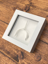 Load image into Gallery viewer, Mistletoe Kisses - Silver mistletoe in white shadow box
